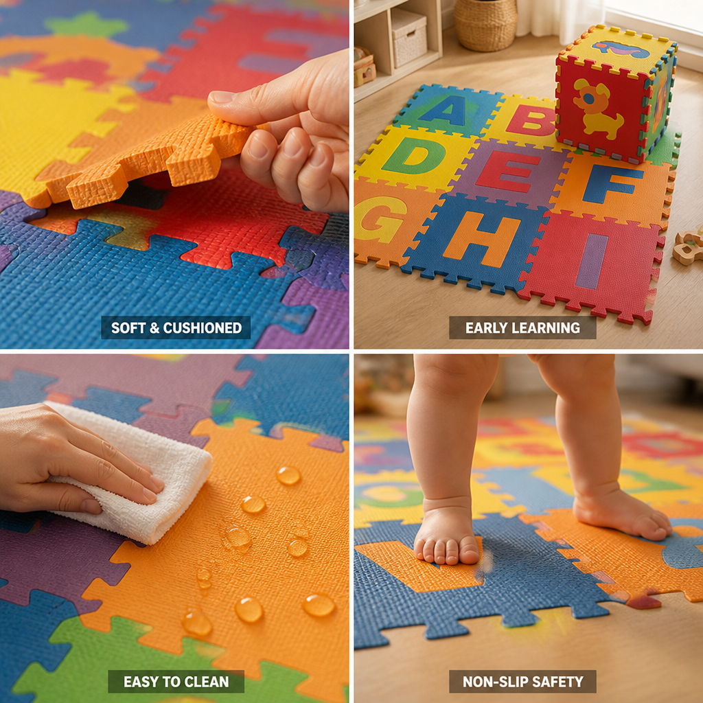 Tappetino da gioco per bambini in schiuma EVA ammortizzante (set da 9) | ribuella