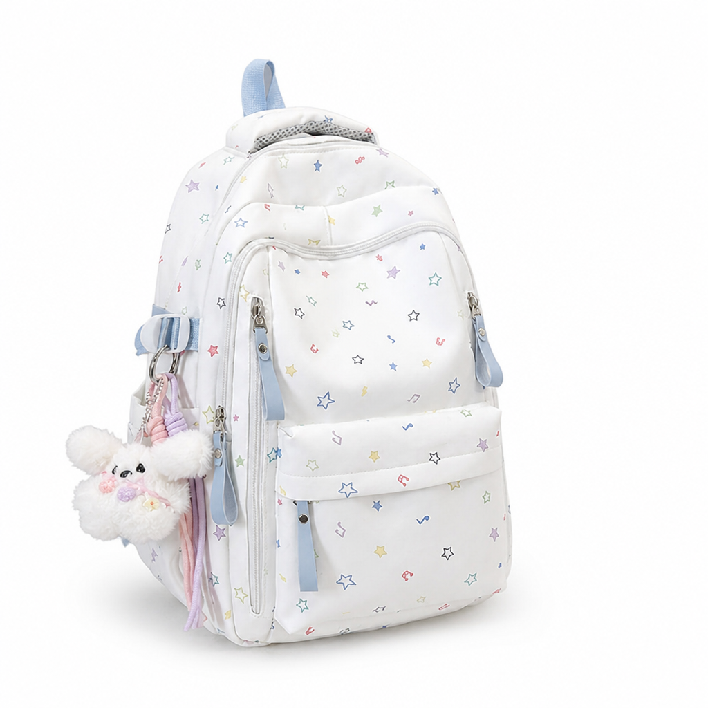 Zaino decorato con stelle e più tasche (spallacci ergonomici) | ribuella