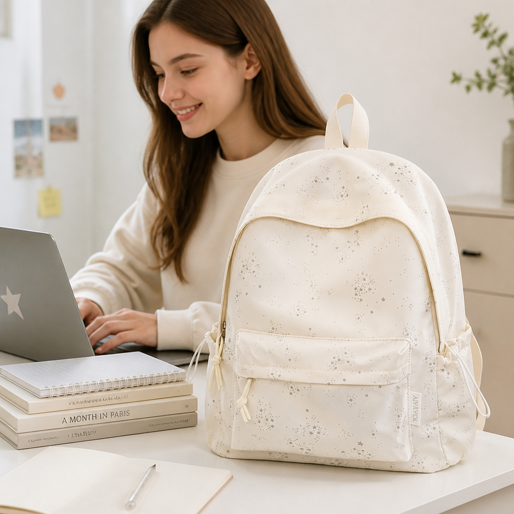 Schulrucksack mit Sternenmuster und Laptopfach | ribuella