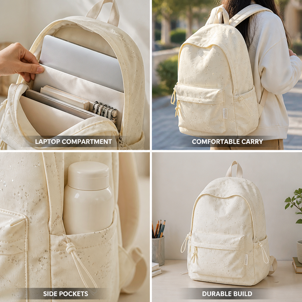 Schulrucksack mit Sternenmuster und Laptopfach | ribuella