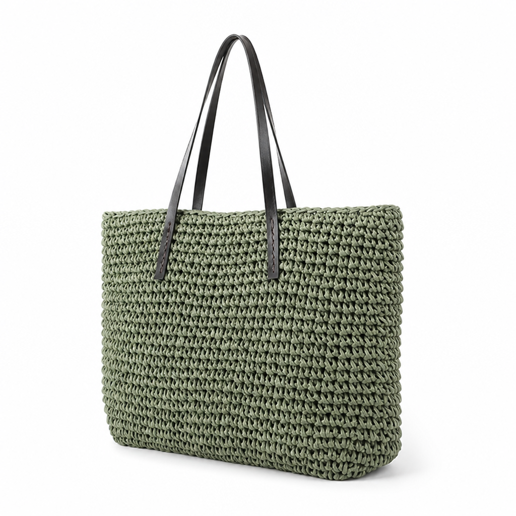 Structured Natural Raffia Beach Tote | ribuella
