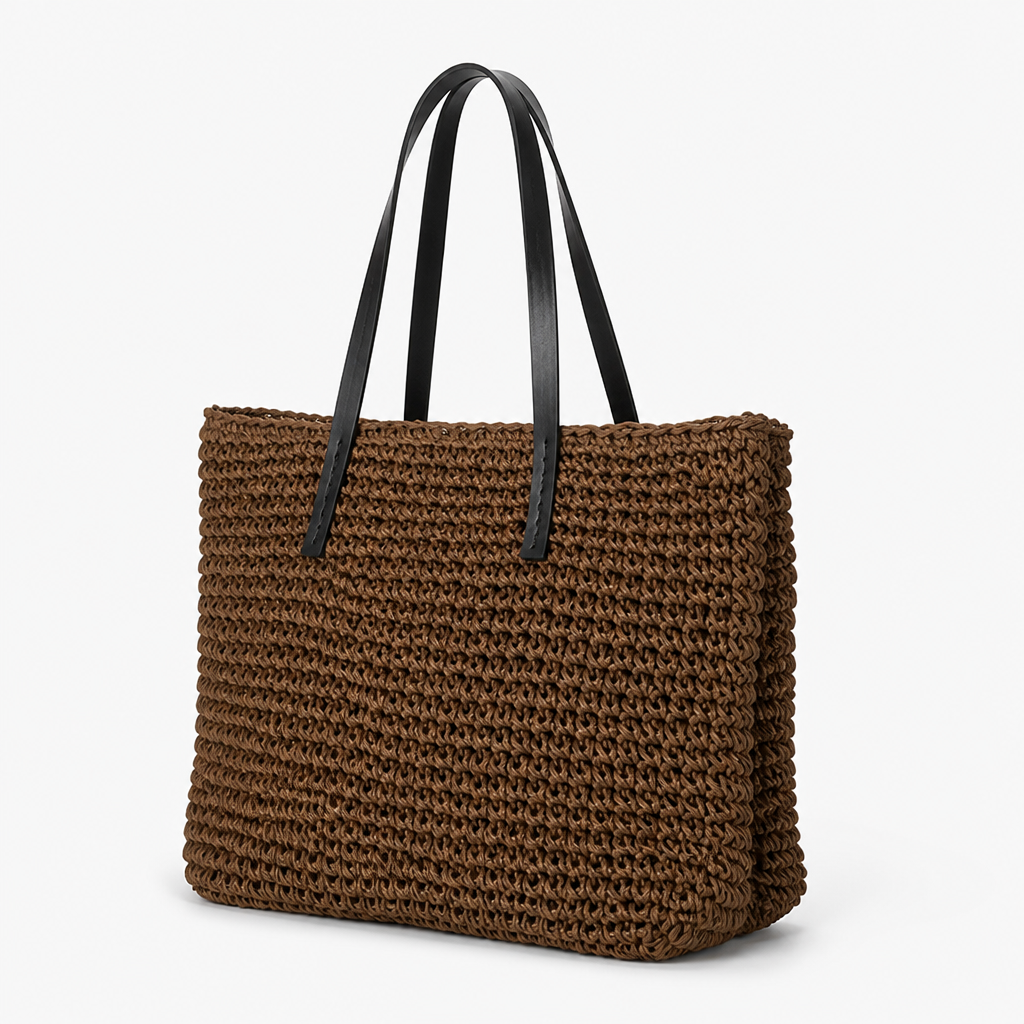 Structured Natural Raffia Beach Tote | ribuella