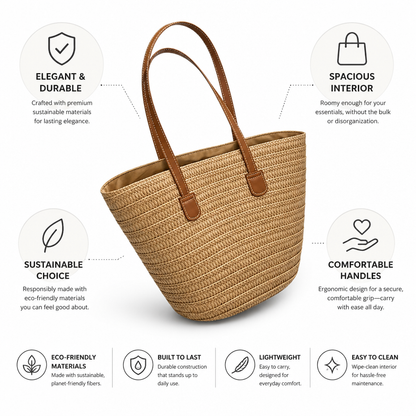 Structured Sustainable Handbag With Ergonomic Handles | ribuella