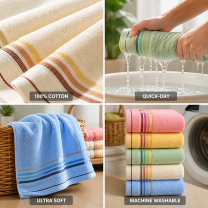 Super-Soft Quick-Dry 100% Cotton Bath Towel | ribuella