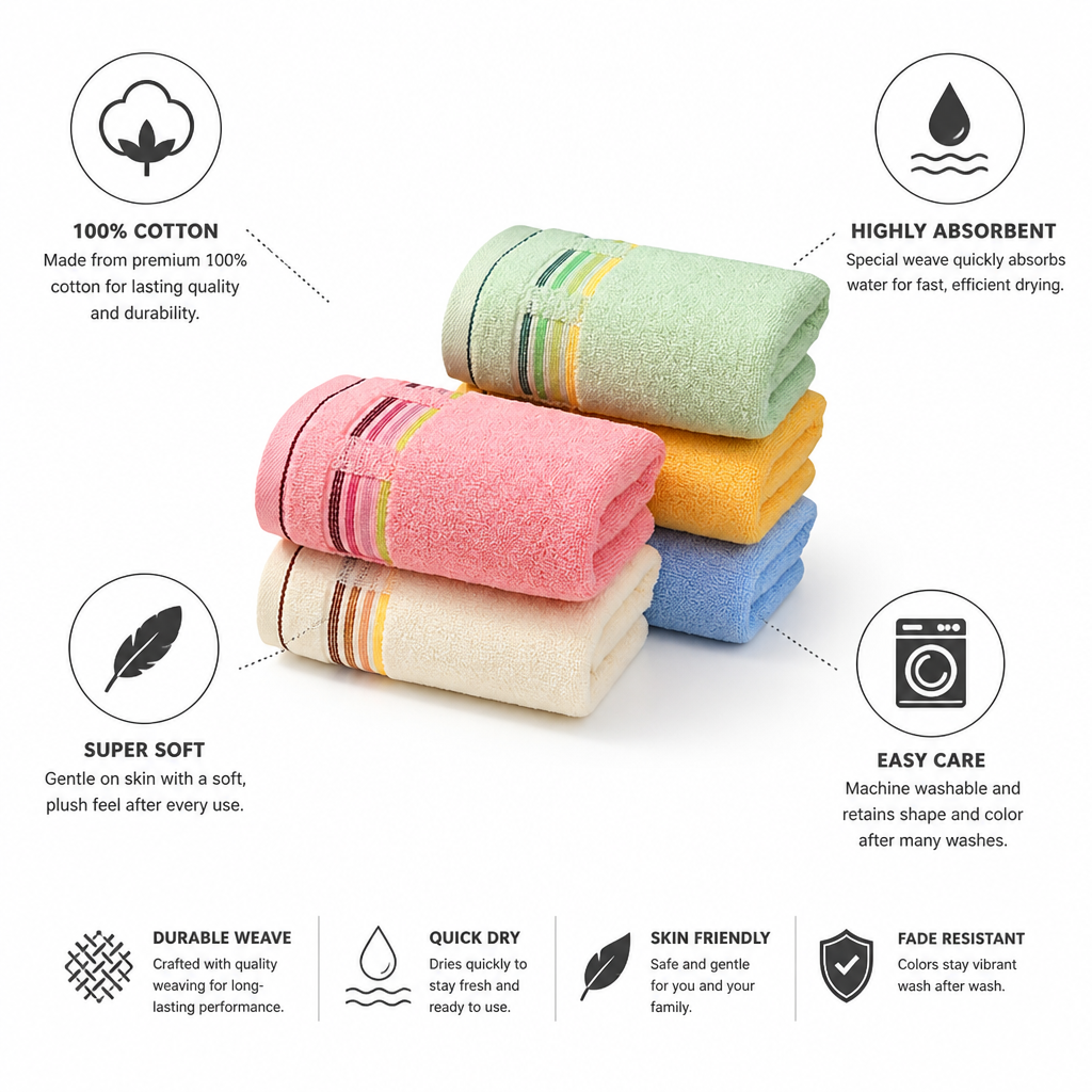 Super-Soft Quick-Dry 100% Cotton Bath Towel | ribuella