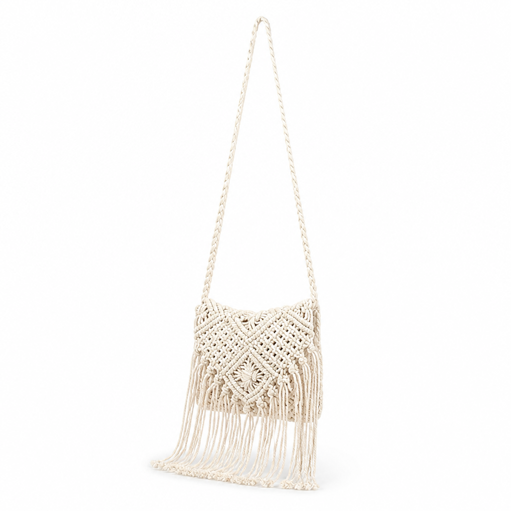 Sustainable Handcrafted Macramé Shoulder Bag (Adjustable Strap) | ribuella