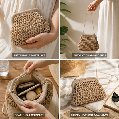 Sustainable Woven & Fine Chain Handbag | ribuella