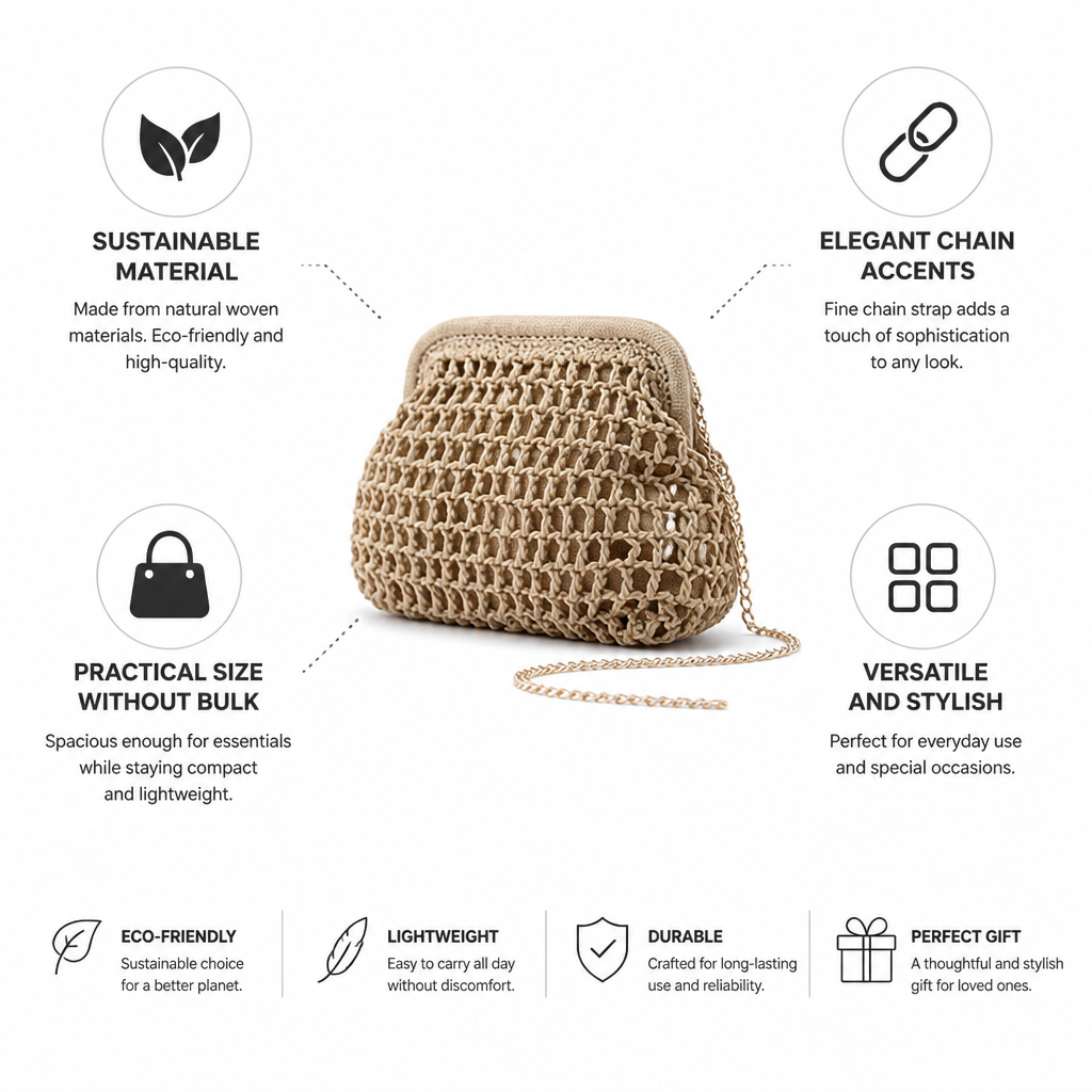 Sustainable Woven & Fine Chain Handbag | ribuella