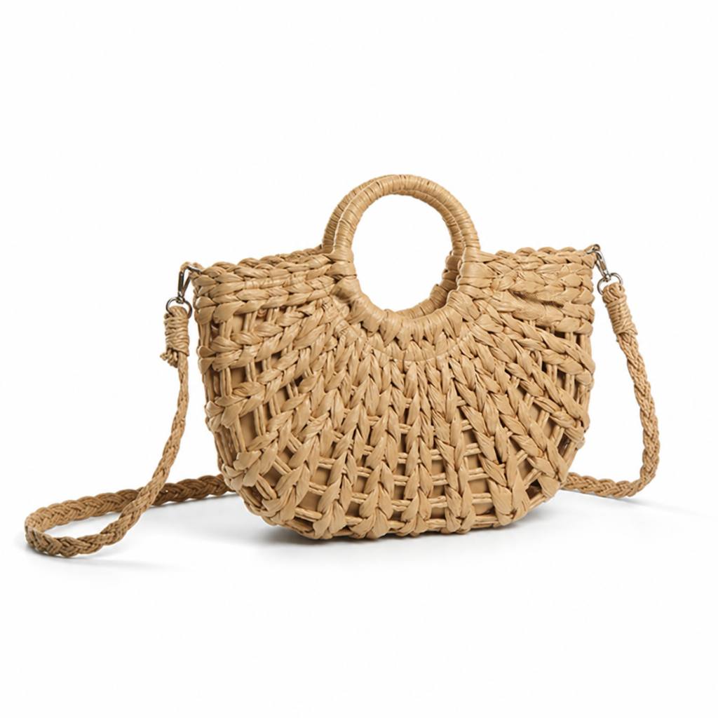 Sustainably Sourced Handwoven Straw Crossbody Bag (Removable Strap) | ribuella