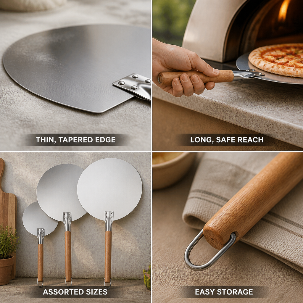 Thin Tapered Stainless Steel Pizza Peel Set (Assorted Sizes) | ribuella