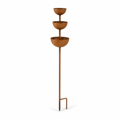 Three-Tier Rustic Copper Bird Bath Stake | ribuella