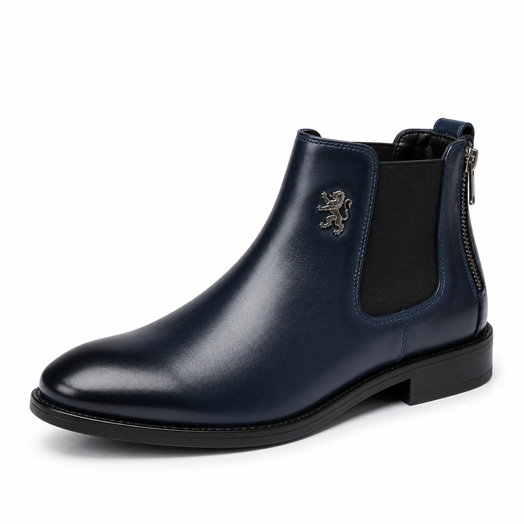 Timeless Lion Emblem Chelsea Boots (Side Zipper) | ribuella