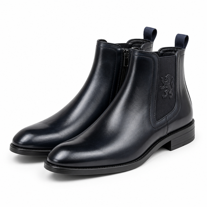 Timeless Lion Emblem Chelsea Boots (Side Zipper) | ribuella