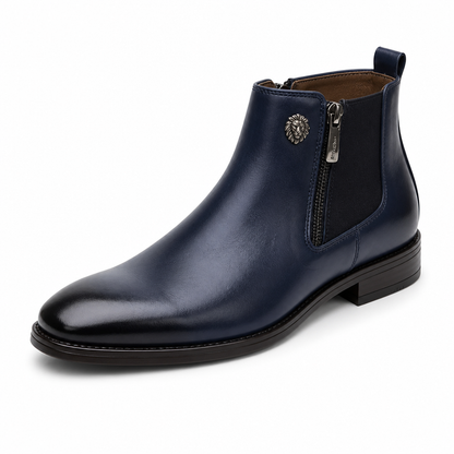 Timeless Lion Emblem Chelsea Boots (Side Zipper) | ribuella