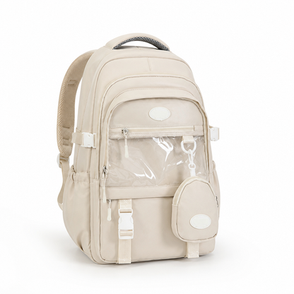 Transparent Front Panel & Padded Shoulder Straps School Backpack | ribuella