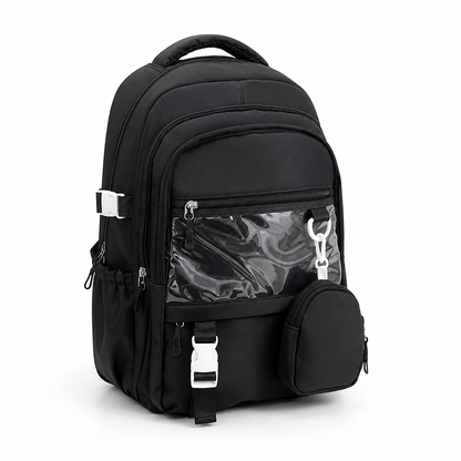 Transparent Front Panel & Padded Shoulder Straps School Backpack | ribuella