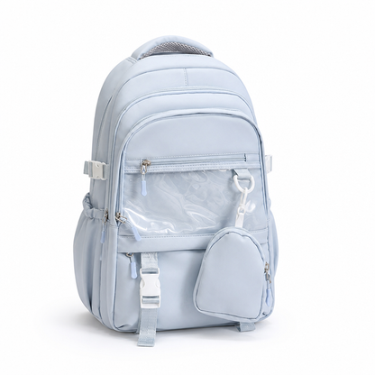 Transparent Front Panel & Padded Shoulder Straps School Backpack | ribuella