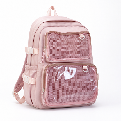 Transparent Mesh Multi-Compartment School Backpack | ribuella