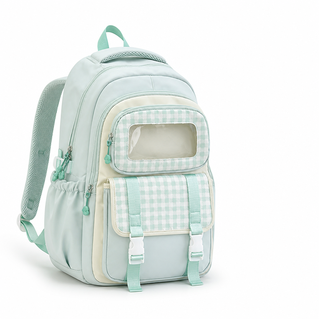Transparent Panel Multi-Compartment Kids School Backpack | ribuella