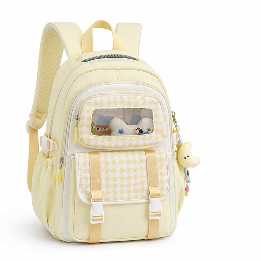 Transparent Panel Multi-Compartment Kids School Backpack | ribuella