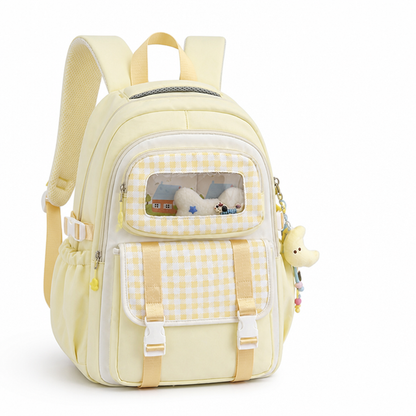 Transparent Panel Multi-Compartment Kids School Backpack | ribuella
