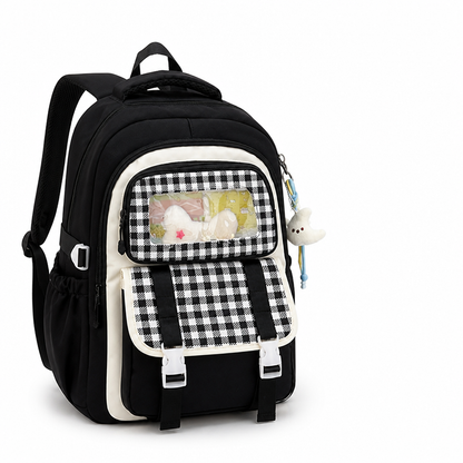 Transparent Panel Multi-Compartment Kids School Backpack | ribuella