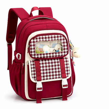 Transparent Panel Multi-Compartment Kids School Backpack | ribuella