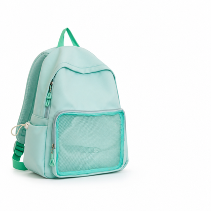 Transparent Panel Water-Resistant School Backpack (Padded Straps & Laptop Pocket) | ribuella