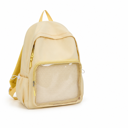 Transparent Panel Water-Resistant School Backpack (Padded Straps & Laptop Pocket) | ribuella