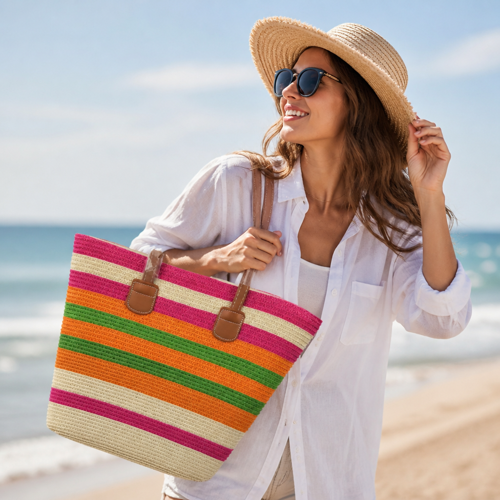 UV-Protective Wide Brim Straw Sun Hat (Adjustable Fit) | ribuella
