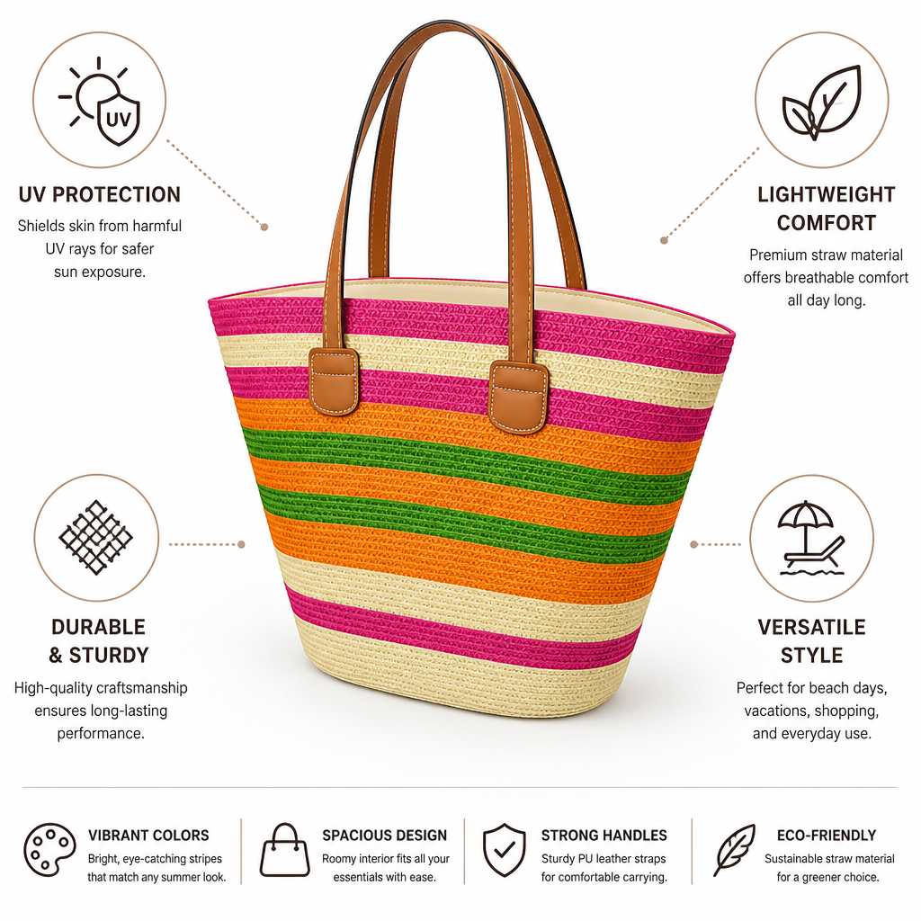 UV-Protective Wide Brim Straw Sun Hat (Adjustable Fit) | ribuella