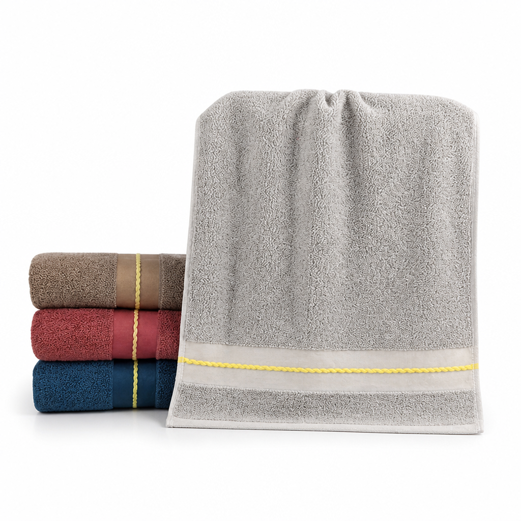 Ultra-Absorbent Cotton Terry Jacquard Bath Towel | ribuella