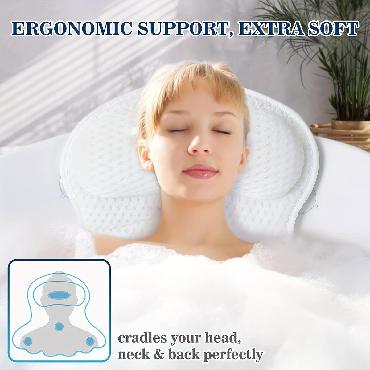 SerenityCloud 4D Bath Support Pillow for Ultimate Comfort | ribuella