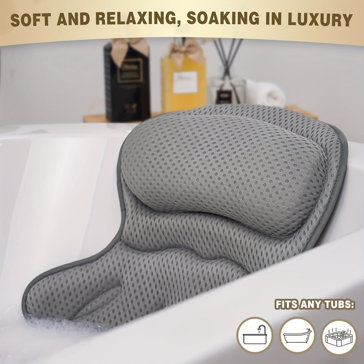 SerenityCloud 4D Bath Support Pillow for Ultimate Comfort | ribuella