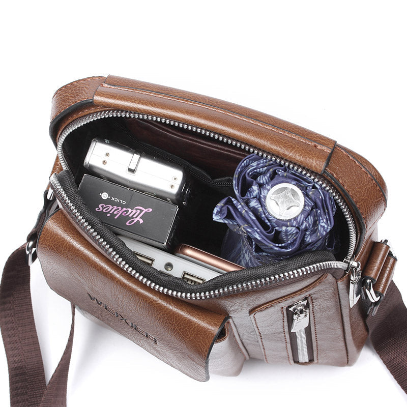 Stylish Everyday Leather Crossbody Bag for Men | ribuella