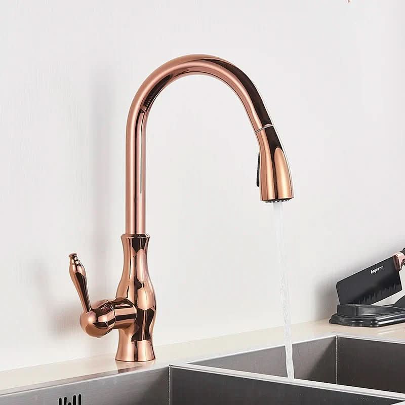 Auravista Golden Kitchen Mixer — Pull-Out Spray, Swivel Spout