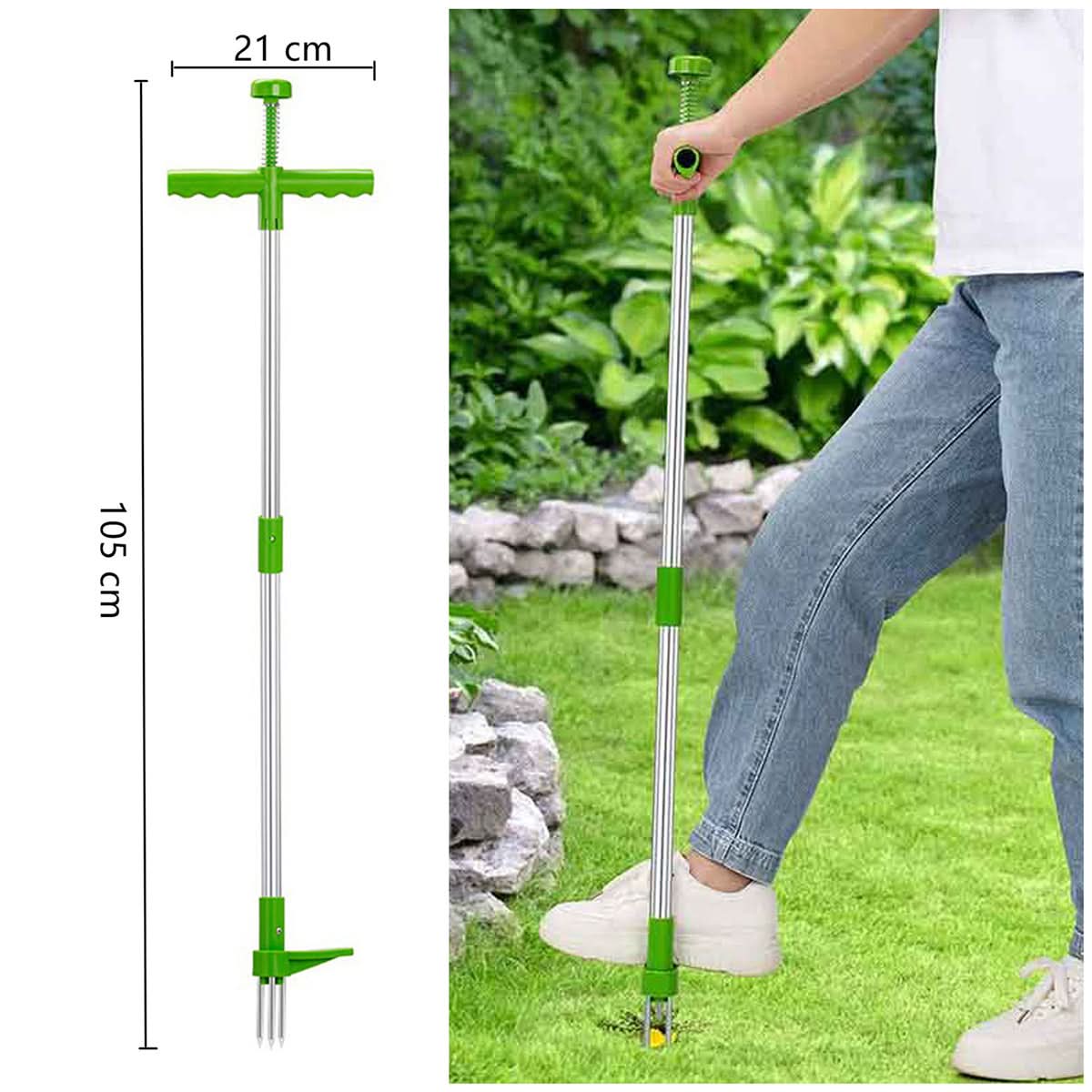 Unkrautstecher mit Stiel für mühelose und saubere Gartenpflege | ribuella