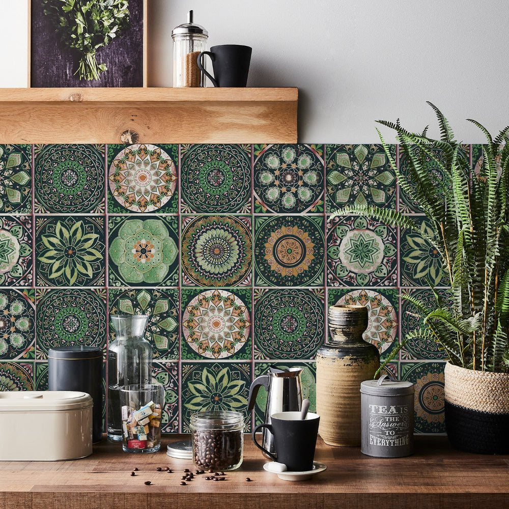 Decorative Tile Pattern Wall Stickers – Peel And Stick Removable Decals, 24 Pack