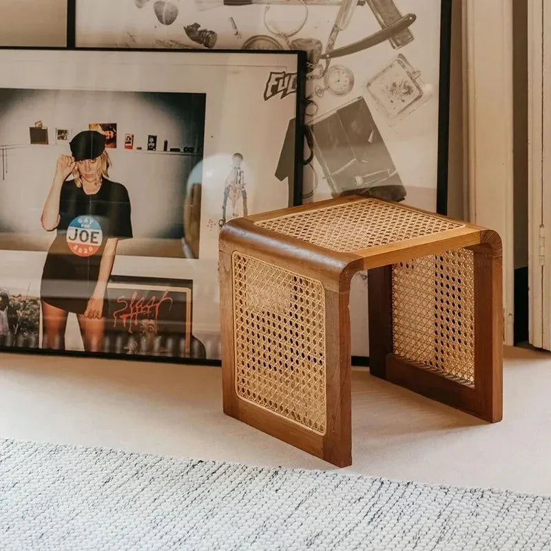 Minimalist Cube Table Solid Wood Compact Design Indoor Accent Furniture | ribuella