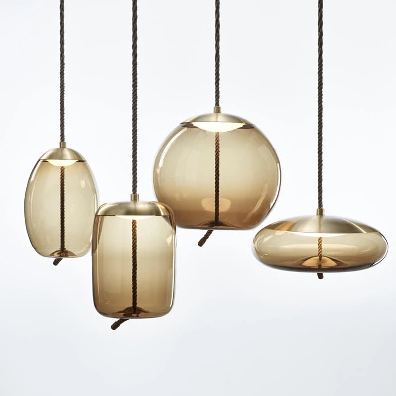 Valentina nordisk LED-pendel — dekorativt glas