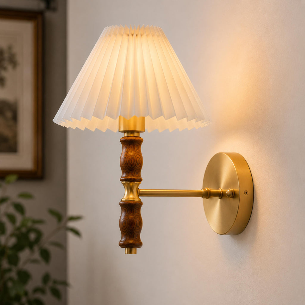 Modern Adjustable Wall Light Sconce in Walnut Fabric with LED for Indoor Use | ribuella