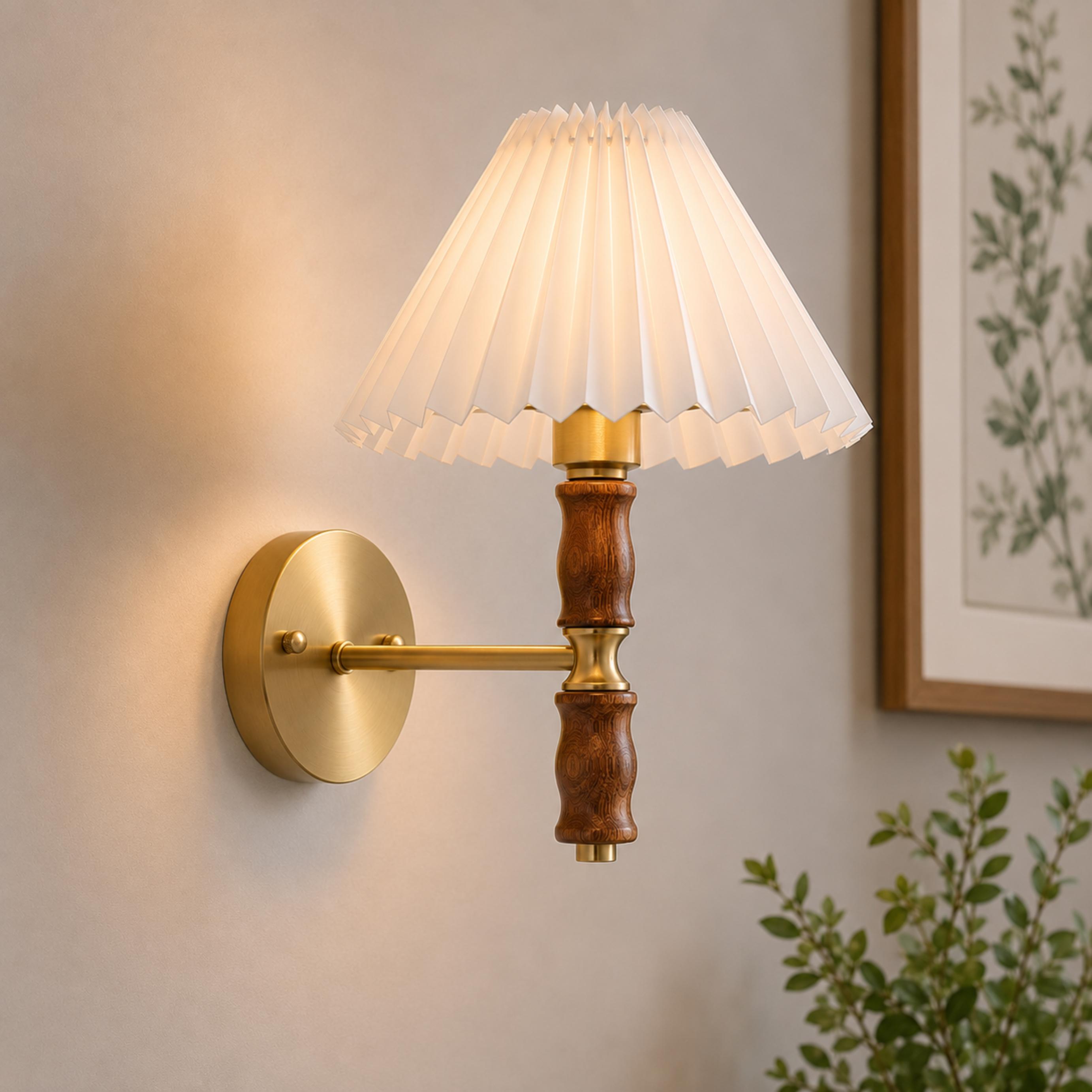 Modern Adjustable Wall Light Sconce in Walnut Fabric with LED for Indoor Use | ribuella