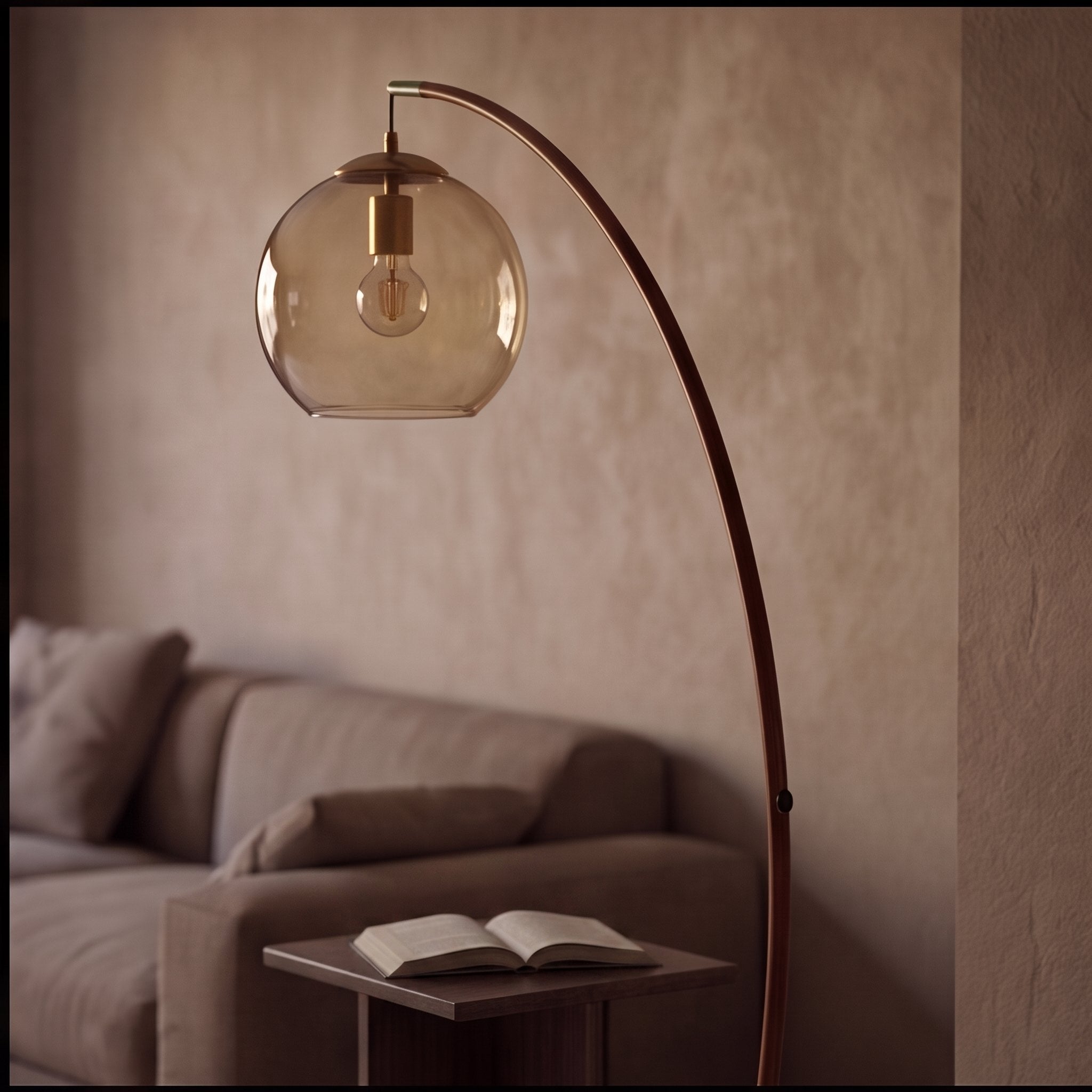 Modern Arc Floor Lamp Adjustable Metal Shade LED Lighting for Living Room and Bedroom | ribuella