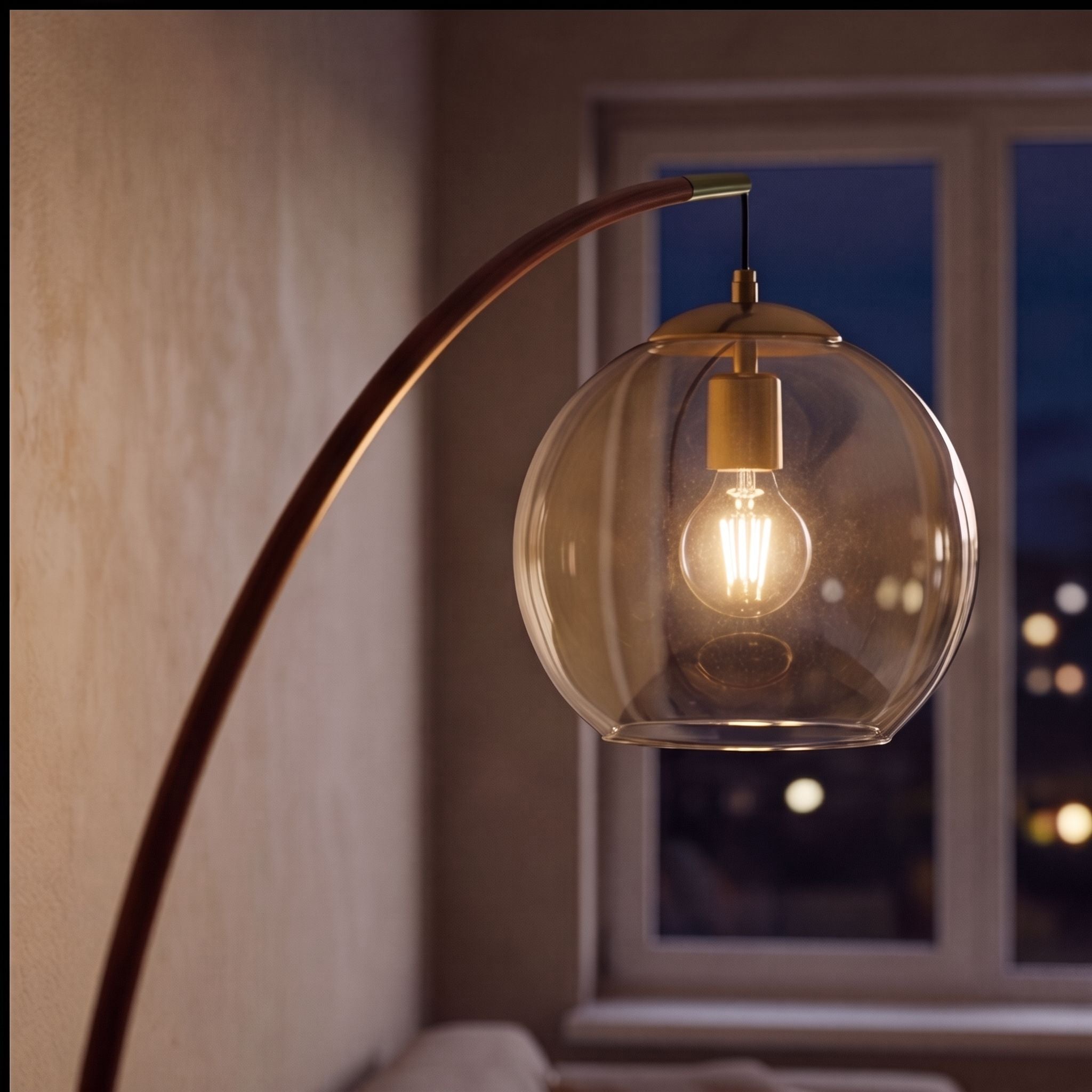 Modern Arc Floor Lamp Adjustable Metal Shade LED Lighting for Living Room and Bedroom | ribuella