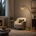 Modern Arc Floor Lamp Adjustable Metal Shade LED Lighting for Living Room and Bedroom | ribuella