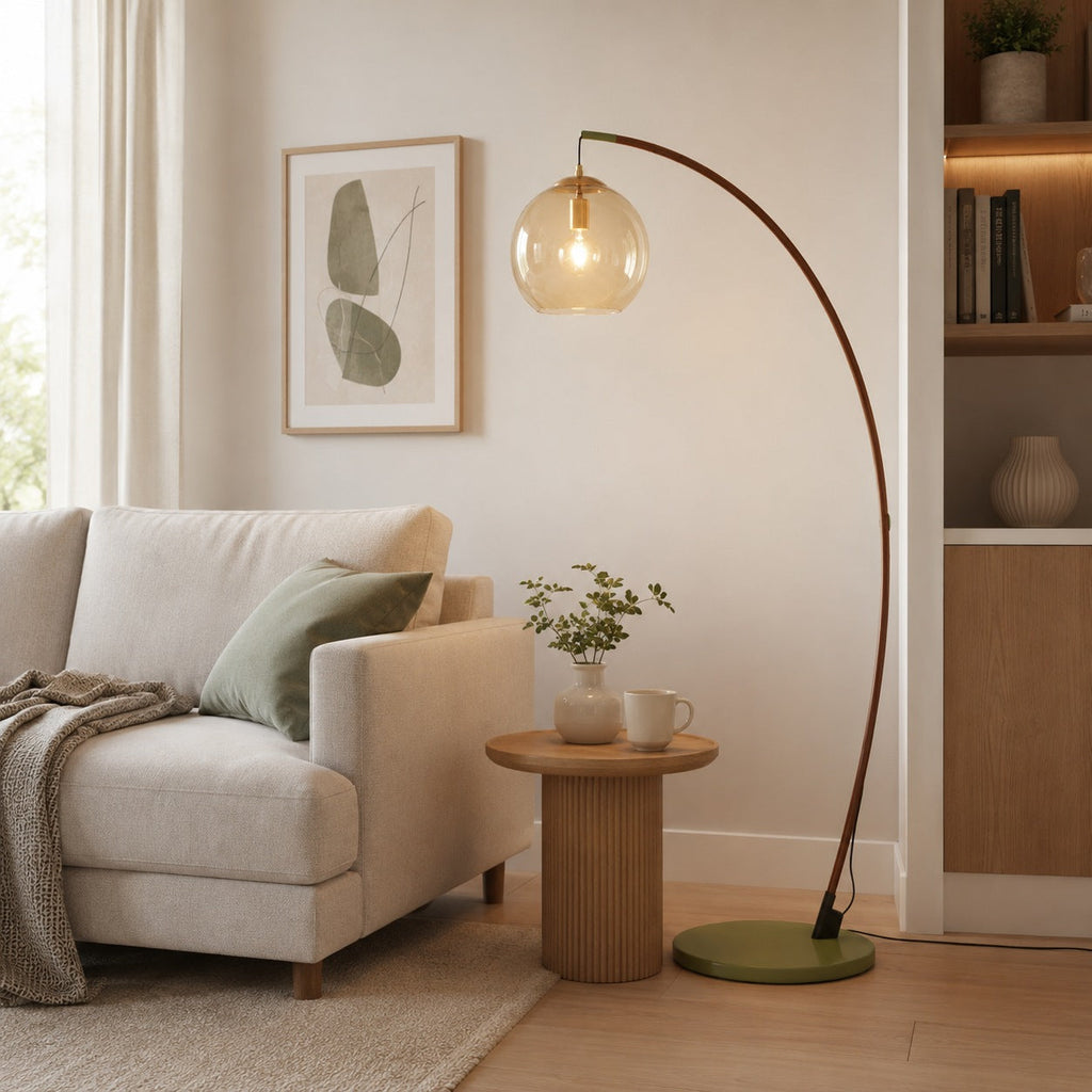 Modern Arc Floor Lamp Adjustable Metal Shade LED Lighting for Living Room and Bedroom | ribuella