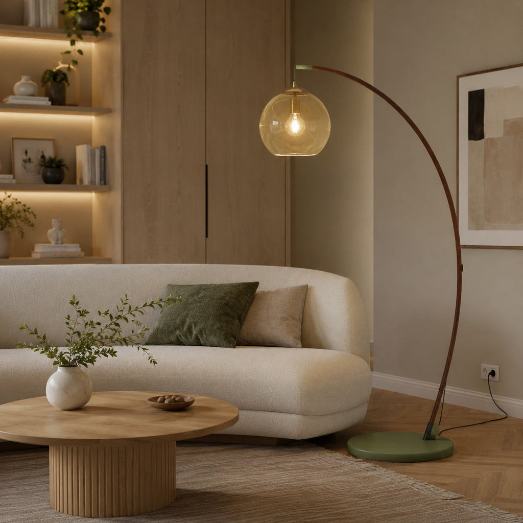 Modern Arc Floor Lamp Adjustable Metal Shade LED Lighting for Living Room and Bedroom | ribuella