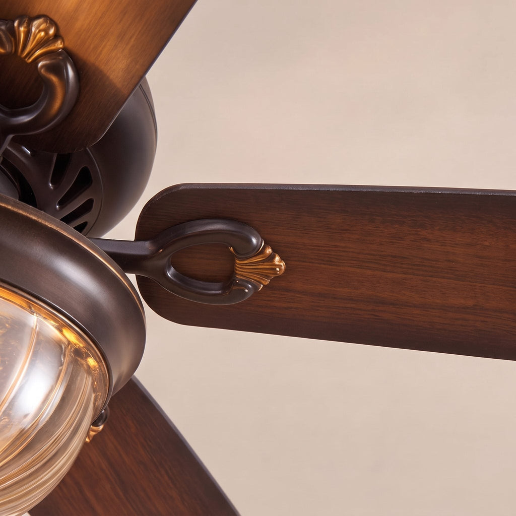 Moderner schwarzer Deckenventilator mit Beleuchtung, hängende Metallflügel, dimmbare LED und einstellbare Geschwindigkeit | ribuella
