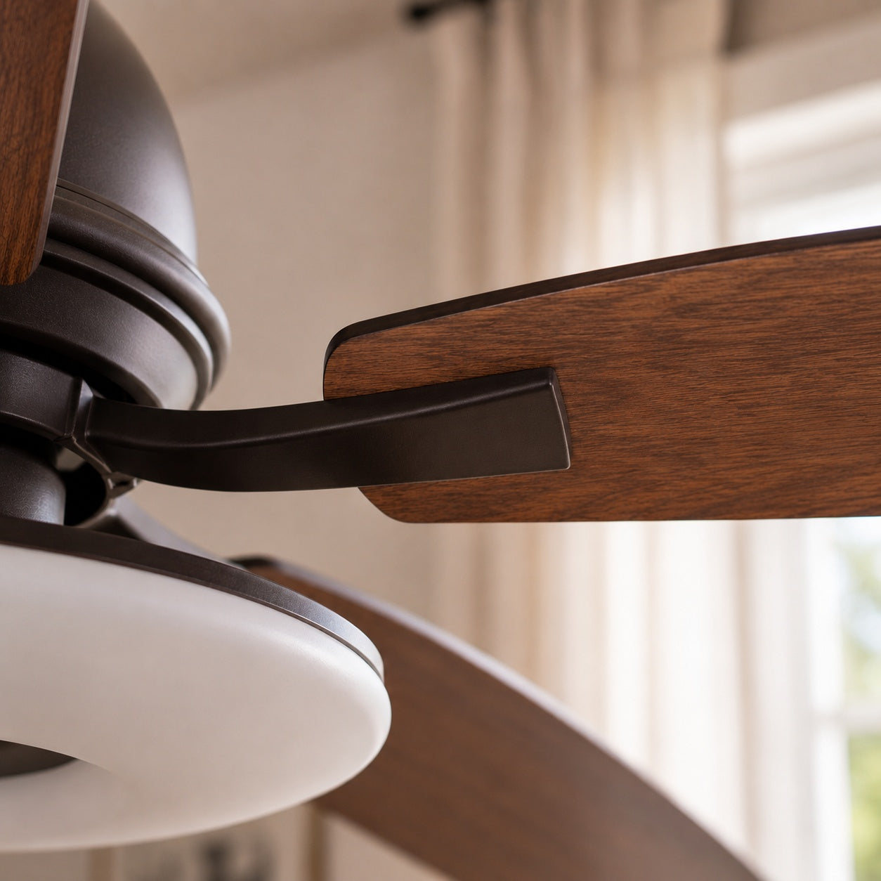 Modern Ceiling Fan with Lights 52 Inch Flush Mount Plywood Blades LED Dimmable Light | ribuella