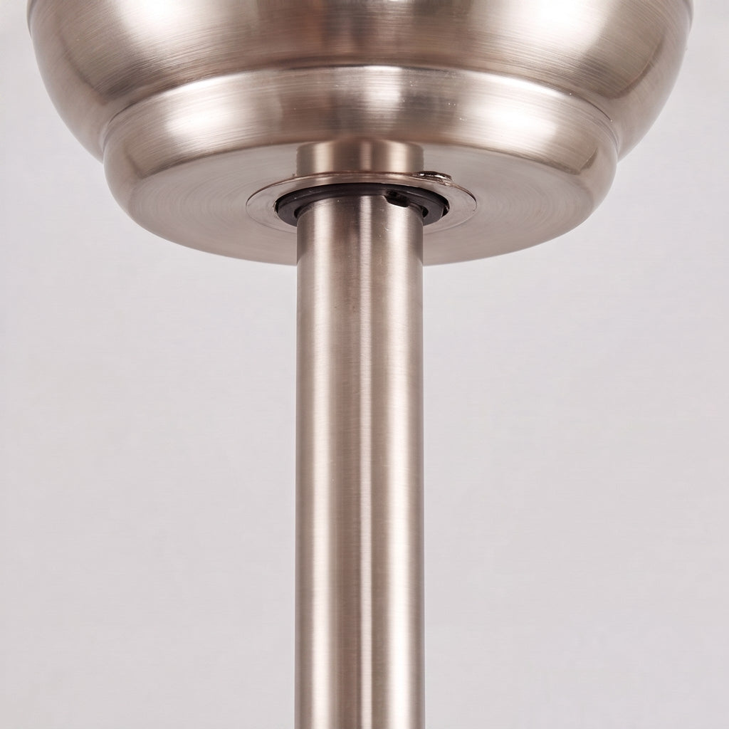 Moderní stropní ventilátor se světly, přisazený, s železným tělem, sklem, dřevěnými lopatkami, LED osvětlením a nastavitelnou rychlostí | ribuella